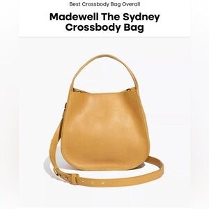 NWT, Madewell: Chic Yellow Gold Leather handbag (straps) & crossbody (straps)